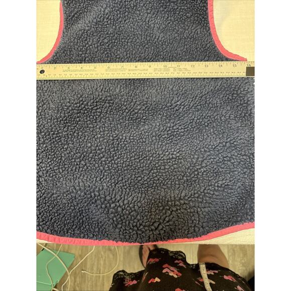 J Crew Kids Silky Warm Plush Sherpa Fleece Pink Satin Preppy Gold Tone Vest 8 - Picture 6 of 8